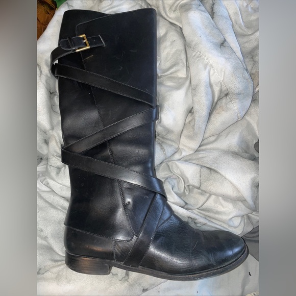 Alexander McQueen Knee Hifh Leather Riding Boots - Picture 5 of 6